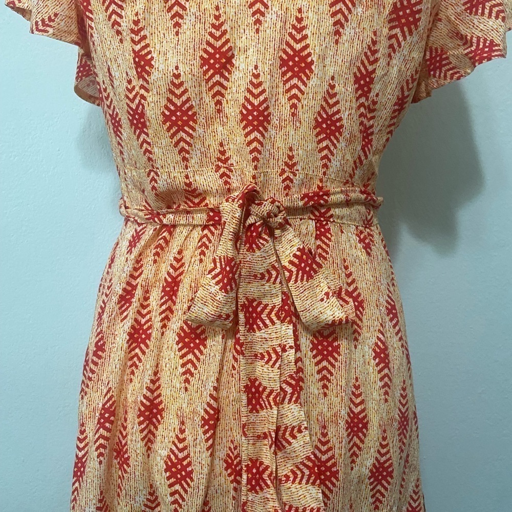 Zesica women's M bright and bold boho print true wrap dress EUC - Picture 5 of 9